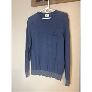 Lacoste Sweater Crew Neck Long Sleeve Pocket Blue‎ Men's Medium Size 4